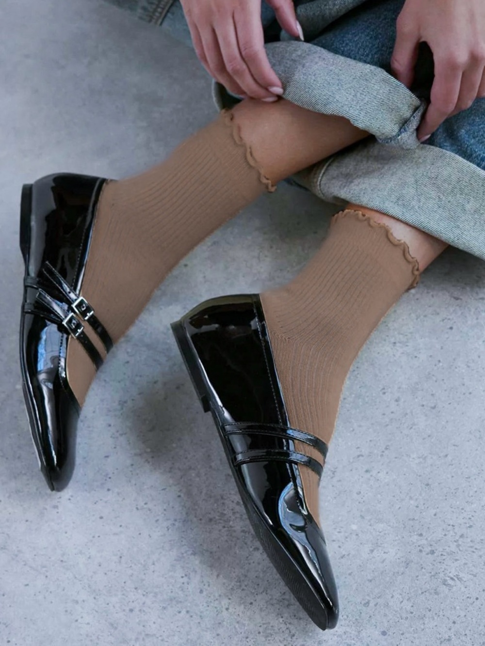 New Super Soft Teddy Bear Socks Set pair Lettuce-edge ribbed Ruffled ankle